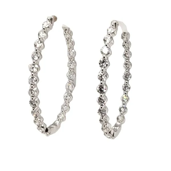 14 Karat White Gold Lab Grown Diamond Hoop Earrings Trinity Jewelers  Pittsburgh, PA