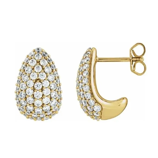 14 Karat Yellow Gold Lab Grown Diamond Teardrop Earrings Trinity Jewelers  Pittsburgh, PA