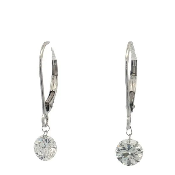 14 Karat White Gold Lab Grown Diamond Dangle Earrings Trinity Jewelers  Pittsburgh, PA