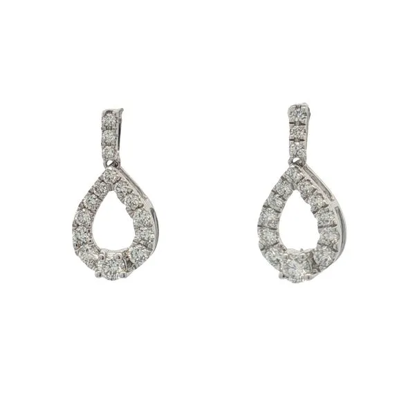 Sterling Silver Lab Grown Round Diamond Pear Shape Earrings Trinity Jewelers  Pittsburgh, PA