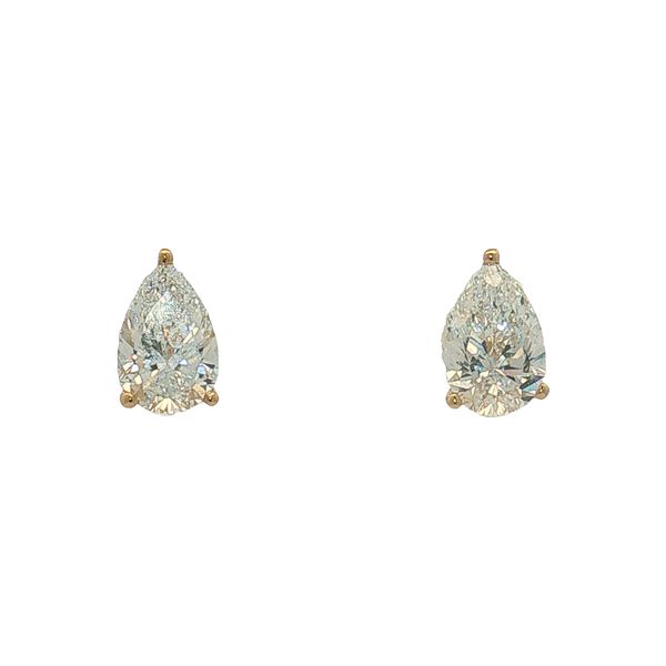 14 Karat Yellow Gold Lab Grown Pear Diamond Stud Earrings Trinity Jewelers  Pittsburgh, PA