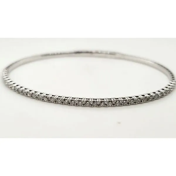 14 Karat White Gold Lab Grown Diamond Bangle Bracelet Trinity Jewelers  Pittsburgh, PA