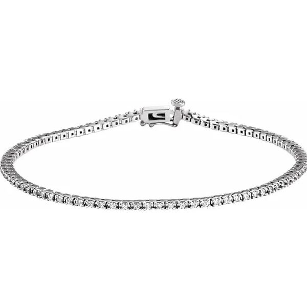 14 Karat White Gold Lab Grown Diamond Tennis Bracelet Trinity Jewelers  Pittsburgh, PA