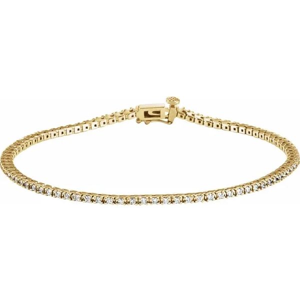 14 Karat Yellow Gold Lab Grown Diamond Tennis Bracelet Trinity Jewelers  Pittsburgh, PA
