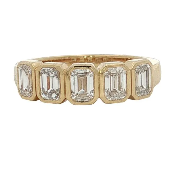 14 Karat Yellow Gold Five Lab Grown Emerald Cut Diamond Ring Trinity Jewelers  Pittsburgh, PA