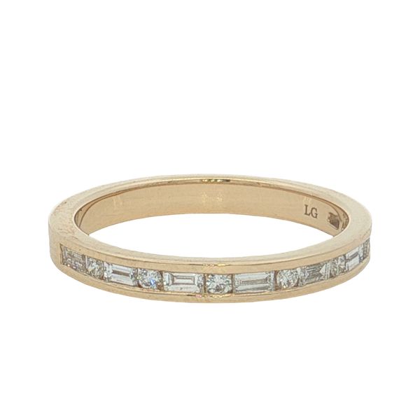 14 Karat Yellow Gold Lab Grown Round & Straight Baguette Diamond Ring Trinity Jewelers  Pittsburgh, PA