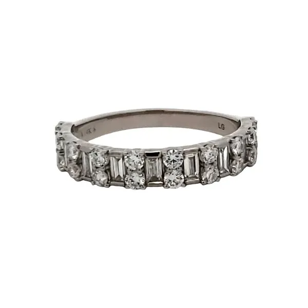 14 Karat White Gold Lab Grown Round & Baguette Diamond Ring Trinity Jewelers  Pittsburgh, PA