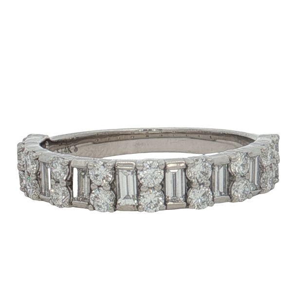 14 Karat White Gold Lab Grown Baguette & Round Diamond Ring Trinity Jewelers  Pittsburgh, PA