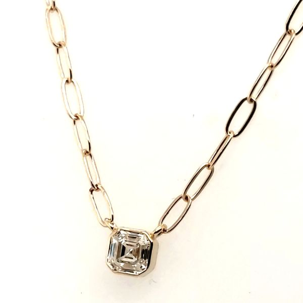 14 Karat Yellow Gold Lab Grown Asscher Diamond Necklace Trinity Jewelers  Pittsburgh, PA