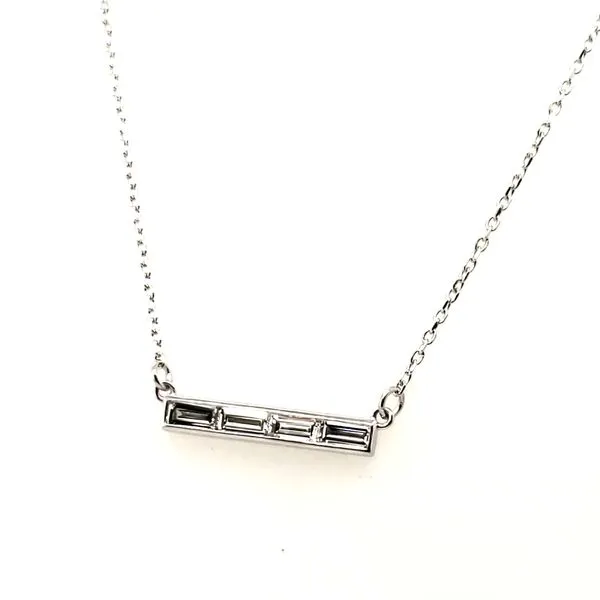 14 Karat White Gold Lab Grown Baguette Diamond Necklace Trinity Jewelers  Pittsburgh, PA