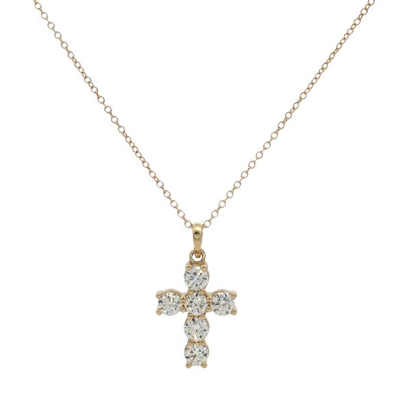 14 Karat Yellow Gold Lab Grown Diamond Cross Pendant Trinity Jewelers  Pittsburgh, PA