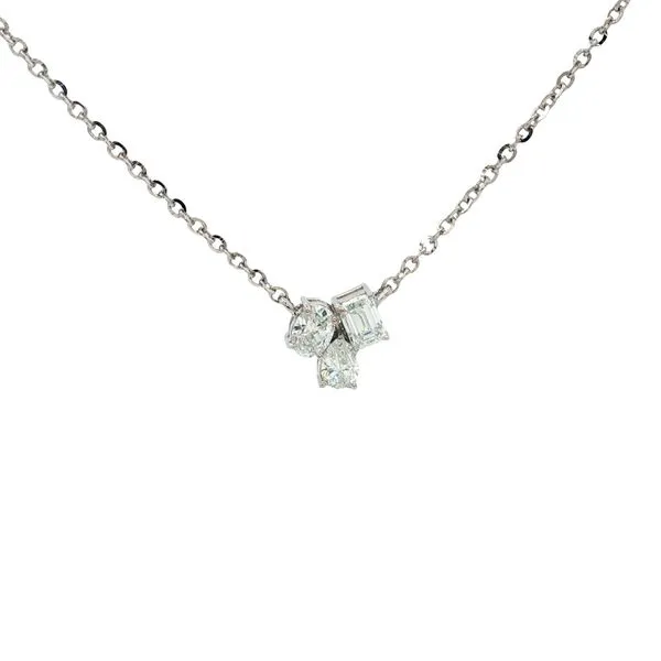 14 Karat White Gold Multi Shaped Diamond Necklace Trinity Jewelers  Pittsburgh, PA