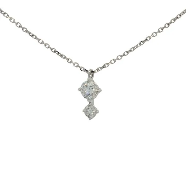 14 Karat White Gold Two Stone Lab Grown Diamond Pendant Trinity Jewelers  Pittsburgh, PA