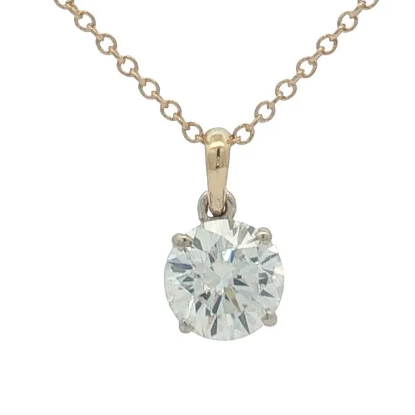 14 Karat Yellow & White Gold Lab Grown Round 1ct Diamond Pendant Trinity Jewelers  Pittsburgh, PA