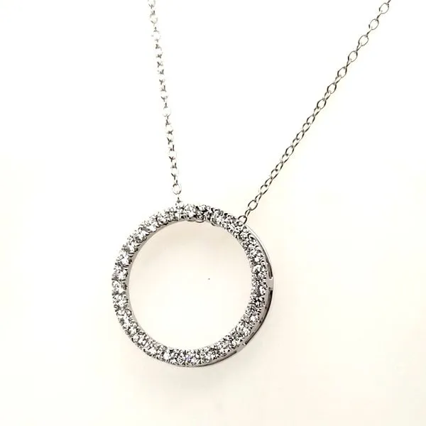 Sterling Silver Lab Grown Diamond Circle Pendant Trinity Jewelers  Pittsburgh, PA