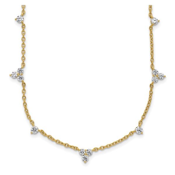 14 Karat Yellow Gold Lab Grown Diamond Station Necklace Trinity Jewelers  Pittsburgh, PA