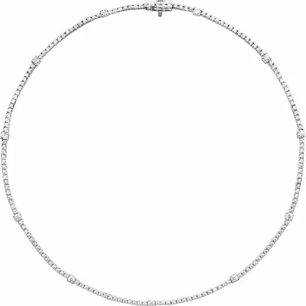 14 Karat White Gold Lab Grown Diamond Line Necklace Trinity Jewelers  Pittsburgh, PA