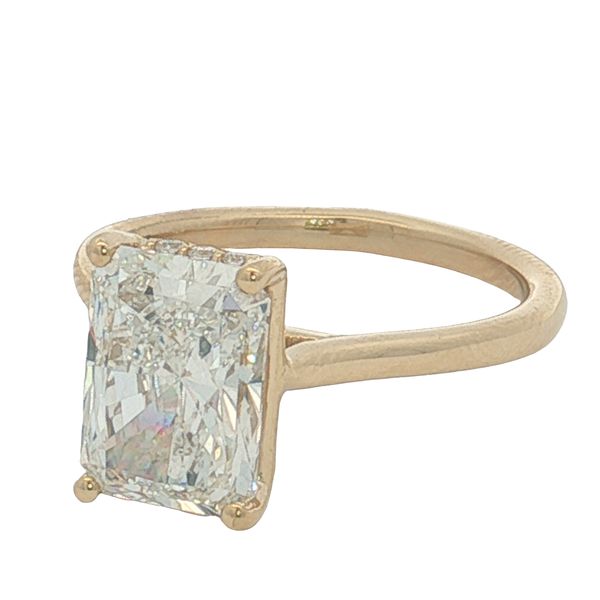 14 Karat Yellow Gold Lab Grown Radiant Diamond Hidden Halo Engagement Ring Trinity Jewelers  Pittsburgh, PA