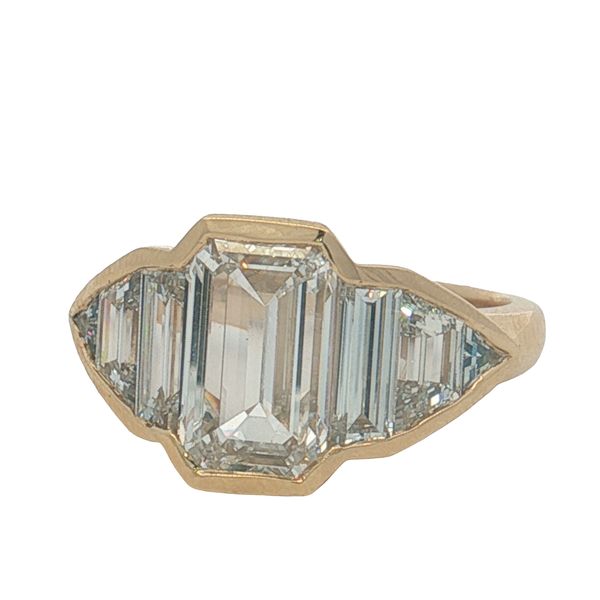 14 Karat Yellow Gold Lab Grown Emerald Cut Diamond Bezel Engagement Ring Trinity Jewelers  Pittsburgh, PA
