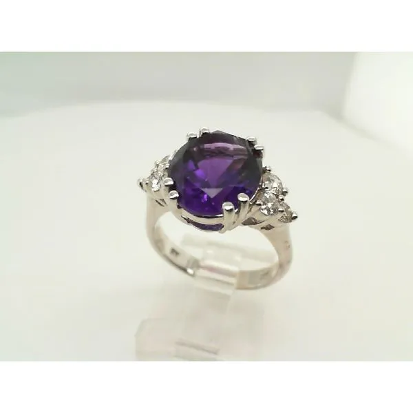 14 Karat White Gold Amethyst & Diamond Ring Trinity Jewelers  Pittsburgh, PA