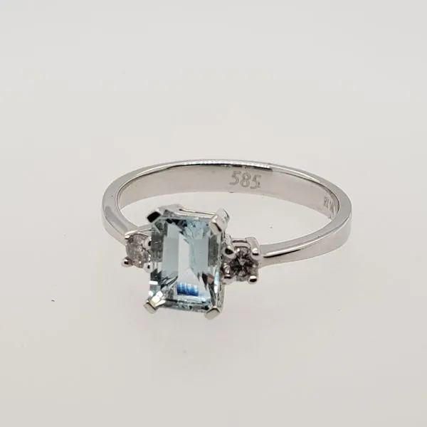 14 Karat White Gold Aquamarine & Diamond Ring Trinity Jewelers  Pittsburgh, PA