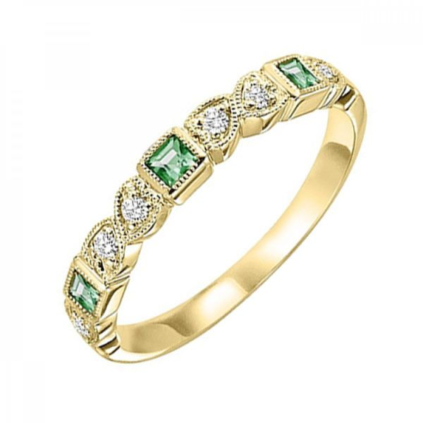 14 Karat Yellow Gold Emerald & Diamond Ring Trinity Jewelers  Pittsburgh, PA