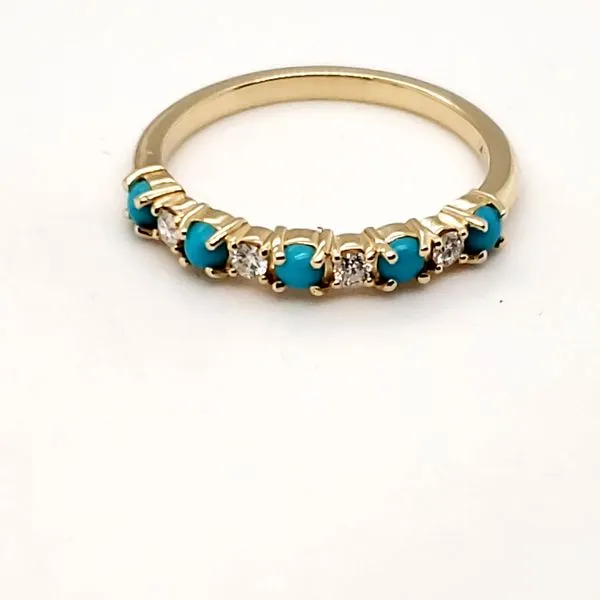 14 Karat Yellow Gold Turquoise & Diamond Ring Trinity Jewelers  Pittsburgh, PA