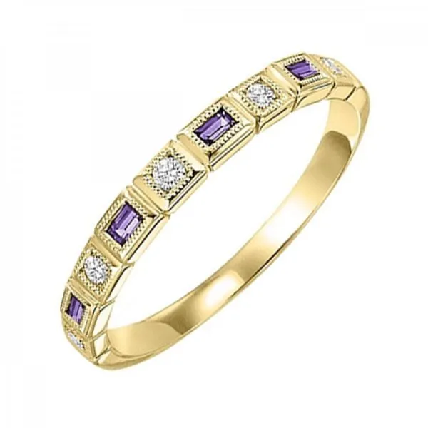 14 Karat Yellow Gold Amethyst & Diamond Ring Trinity Jewelers  Pittsburgh, PA