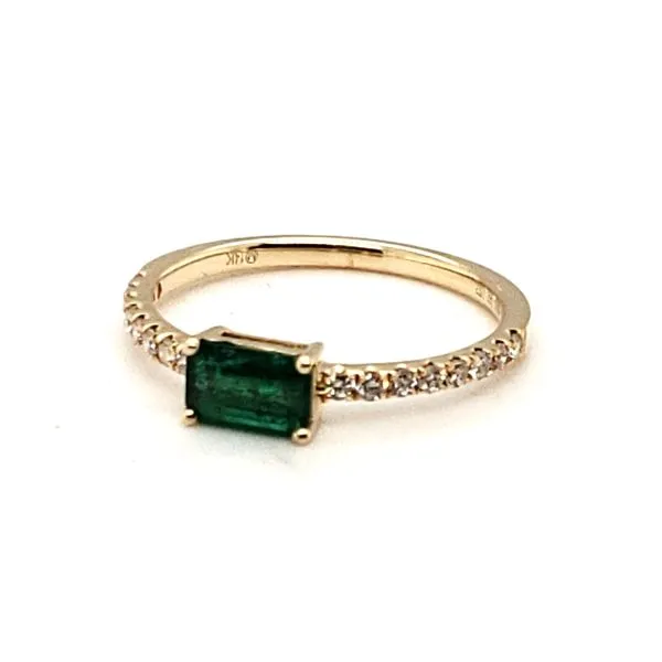 14 Karat Yellow Gold Emerald & Diamond Ring Trinity Jewelers  Pittsburgh, PA