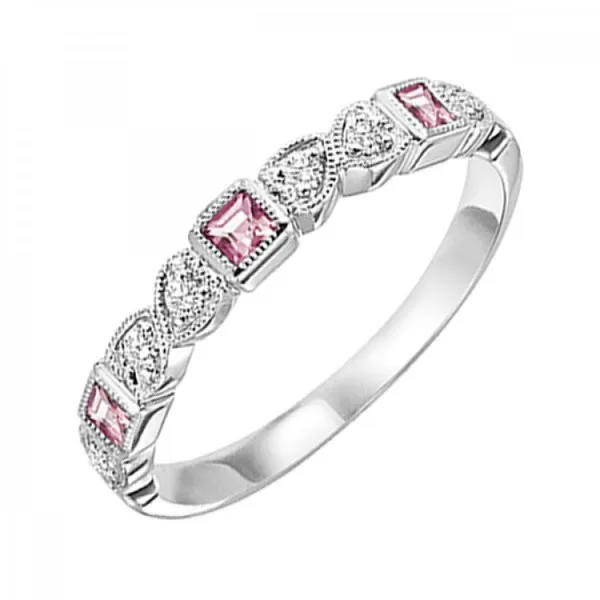 14 Karat White Gold Pink Tourmaline & Diamond Ring Trinity Jewelers  Pittsburgh, PA