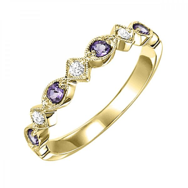 10 Karat Yellow Gold Amethyst & Diamond Ring Trinity Jewelers  Pittsburgh, PA