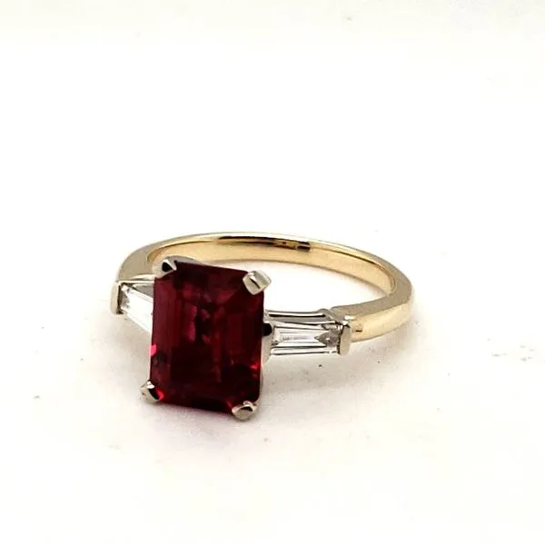 14 Karat Yellow Gold Lab Grown Ruby & Diamond Ring Trinity Jewelers  Pittsburgh, PA