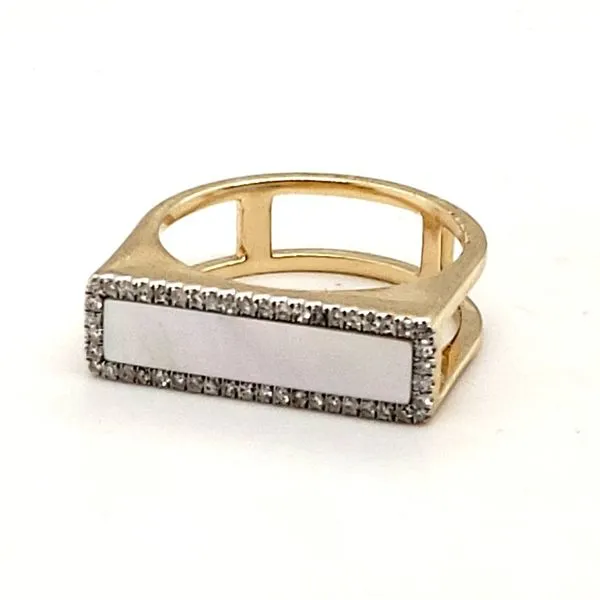14 Karat Yellow Gold Mother of Pearl & Diamond Ring Trinity Jewelers  Pittsburgh, PA