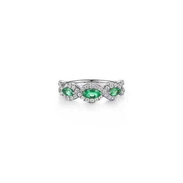 14 Karat White Gold Emerald & Diamond Ring Trinity Jewelers  Pittsburgh, PA