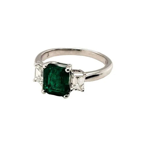 18 Karat White Gold Emerald & Diamond Ring Trinity Jewelers  Pittsburgh, PA