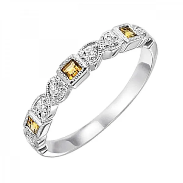 10 Karat White Gold Citrine & Diamond Ring Trinity Jewelers  Pittsburgh, PA