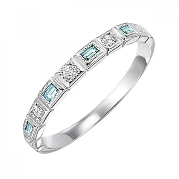 14 Karat White Gold Aquamarine & Diamond Ring Trinity Jewelers  Pittsburgh, PA