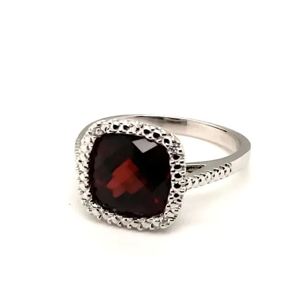 14 Karat White Gold Garnet & Diamond Ring Trinity Jewelers  Pittsburgh, PA