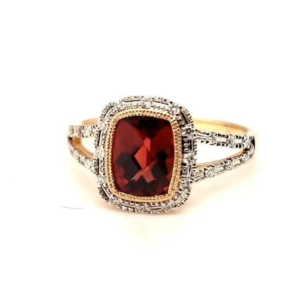 14 Karat Yellow Gold Garnet & Diamond Ring Trinity Jewelers  Pittsburgh, PA