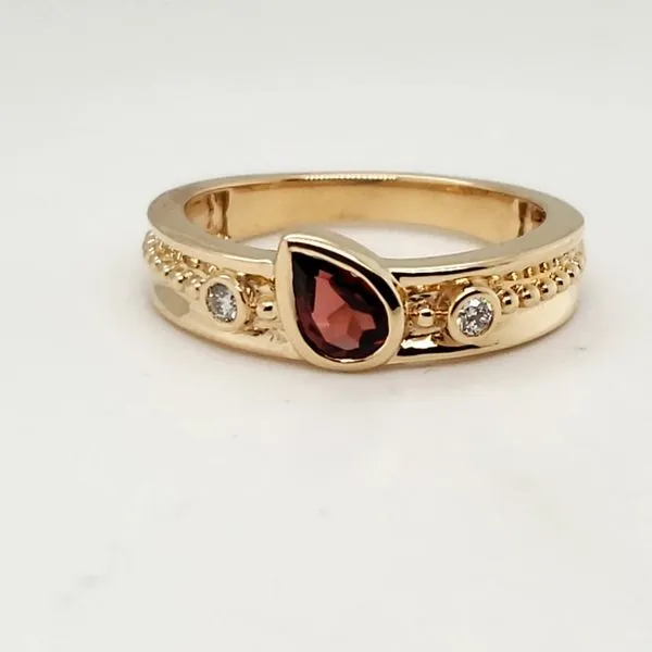 14 Karat Yellow Gold Garnet & Diamond Ring Trinity Jewelers  Pittsburgh, PA