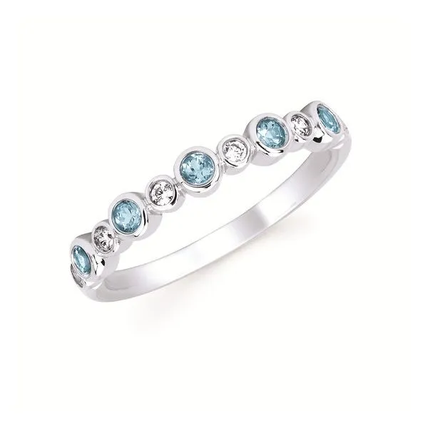 14 Karat White Gold Blue Topaz & Diamond Ring Trinity Jewelers  Pittsburgh, PA