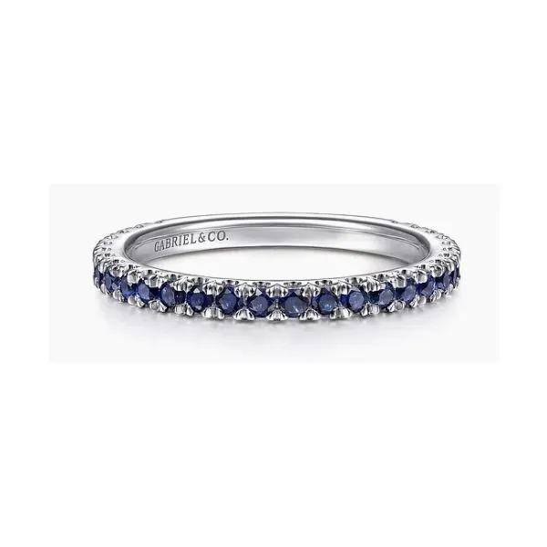 14 Karat White Gold Blue Sapphire Stackable Ring Trinity Jewelers  Pittsburgh, PA