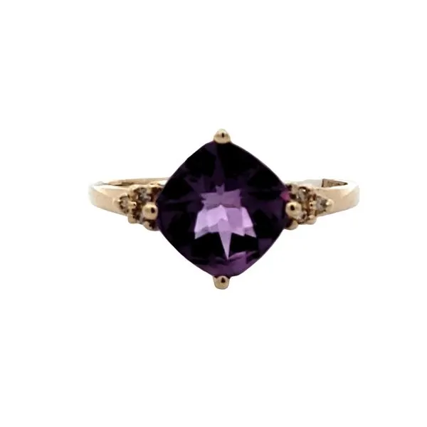 14 Karat Yellow Gold Amethyst & Diamond Ring Trinity Jewelers  Pittsburgh, PA