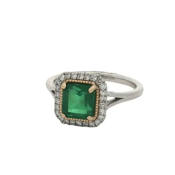 14 Karat White & Yellow Gold Emerald & Diamond Ring Trinity Jewelers  Pittsburgh, PA