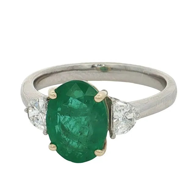 14 Karat White & Yellow  Gold Emerald & Diamond Ring Trinity Jewelers  Pittsburgh, PA