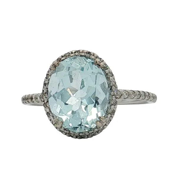 14 Karat White Gold Aquamarine & Diamond Ring Trinity Jewelers  Pittsburgh, PA