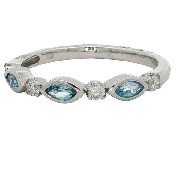 10 Karat White Gold Blue Topaz & Diamond Ring Trinity Jewelers  Pittsburgh, PA