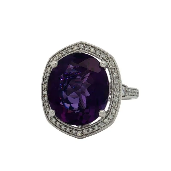 14 Karat White Gold Amethyst & Diamond Ring Trinity Jewelers  Pittsburgh, PA