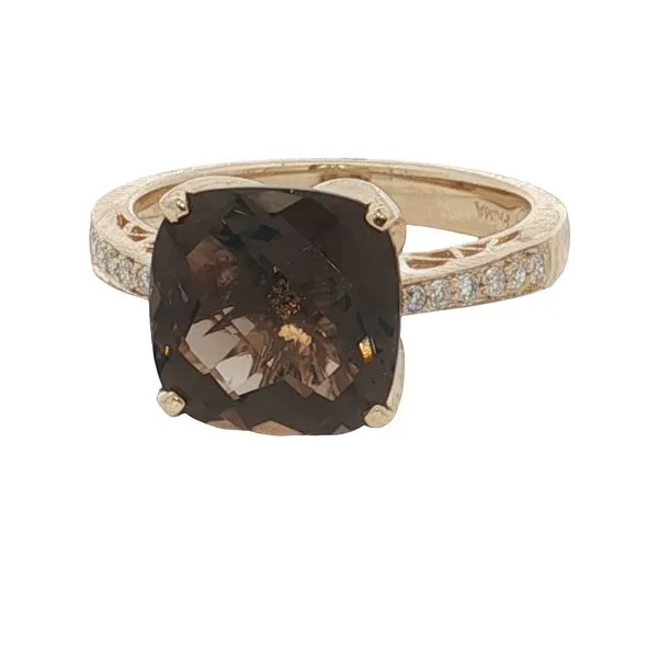 14 Karat Yellow Gold Smokey Quartz & Diamond Ring Trinity Jewelers  Pittsburgh, PA