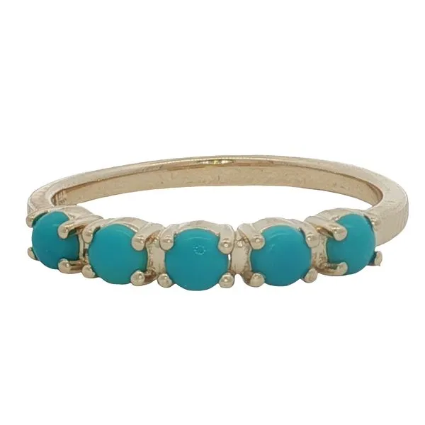 14 Karat Yellow Gold Turquoise Stackable Ring Trinity Jewelers  Pittsburgh, PA